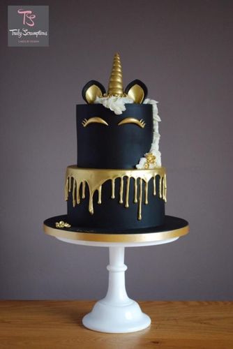 Black Gold Unicorn Cake